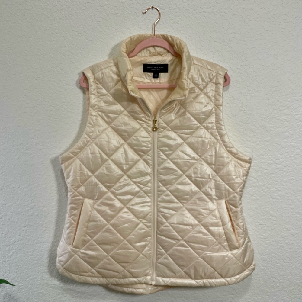 Marc New York Cream Quilted Vest